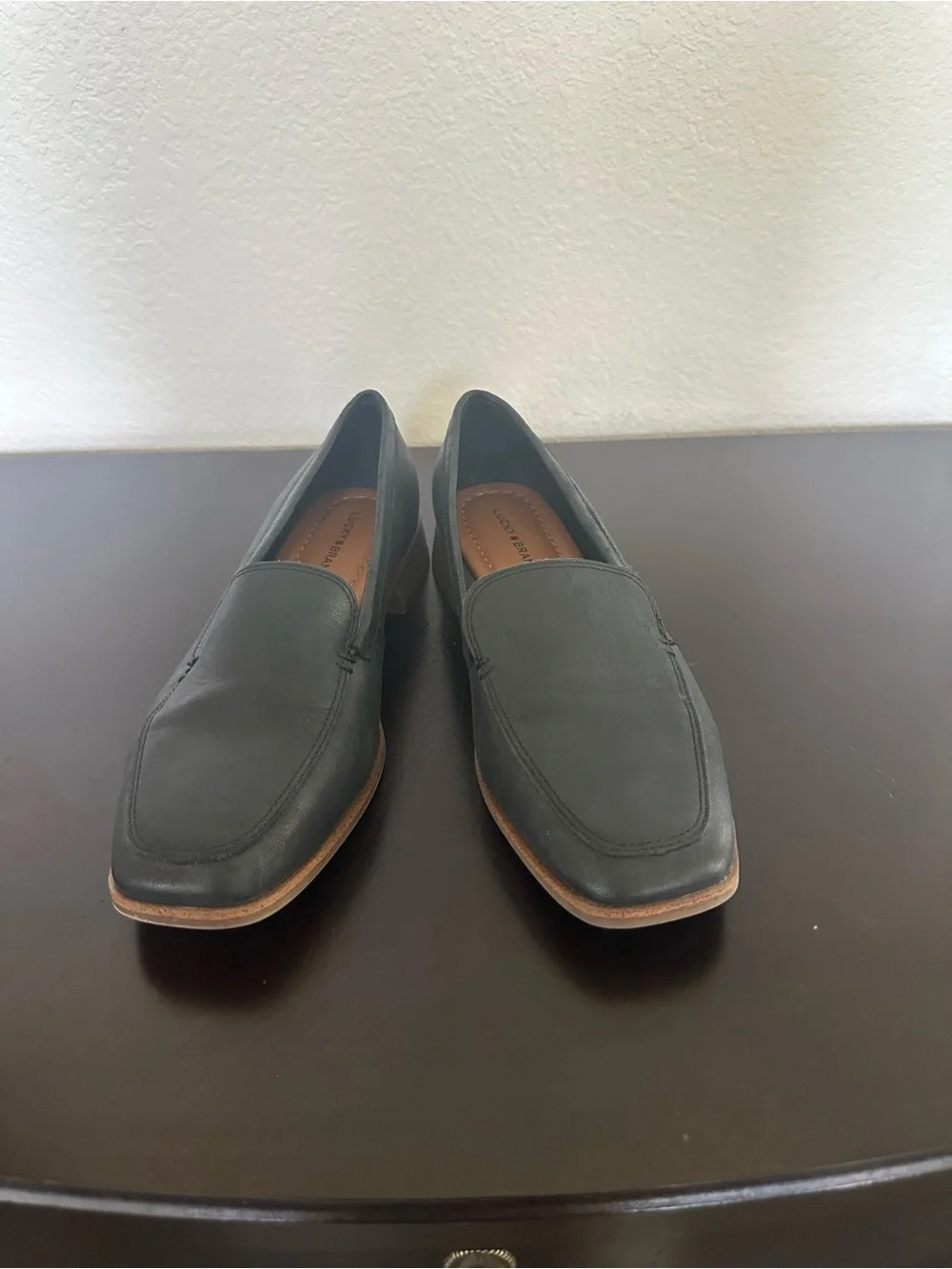 Lucky Brand Black Leather Slip-On Loafers